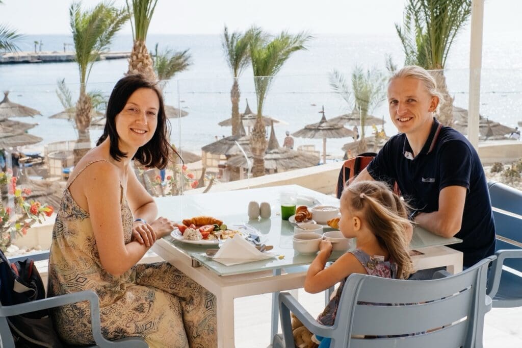 Family Dinner by the beach