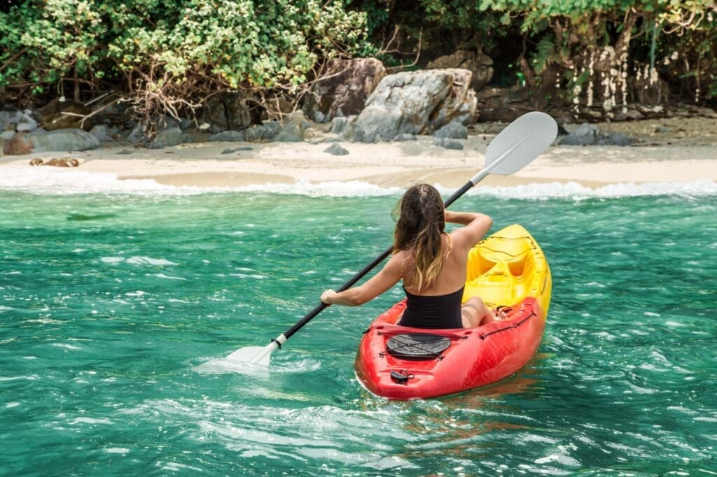 Kayaking in  a tropical Island 
