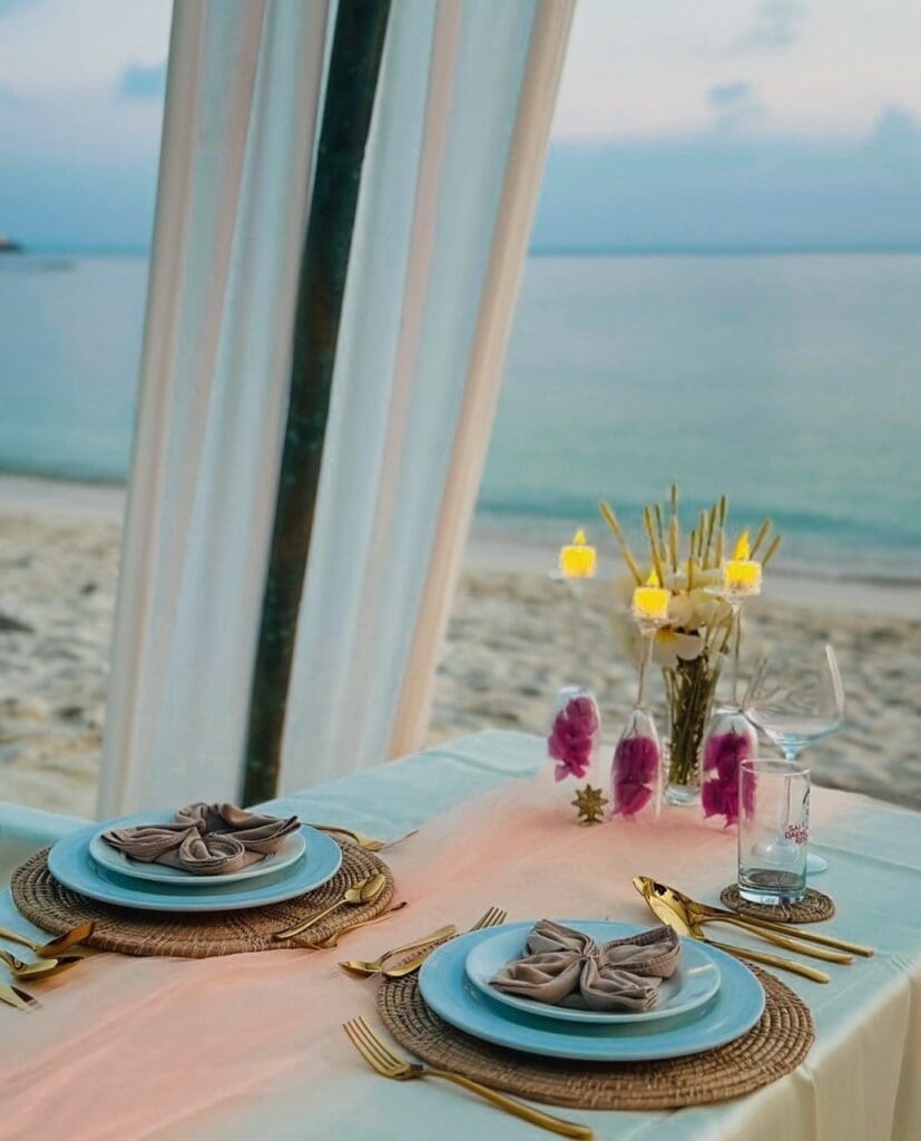 Private dinner by the beach at Sai Daeng Resort  Koh Tao, Thailand